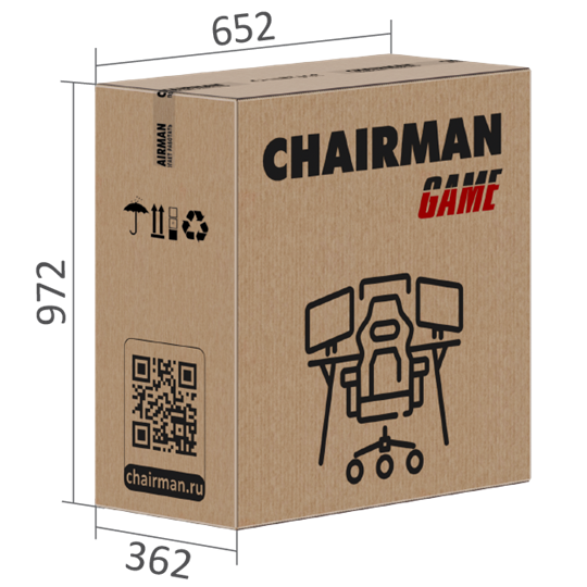 Кресло игровое CHAIRMAN GAME 35 с выдвижной подставкой для ног Ткань черная / Ткань оранжевая в Шахтах - изображение 7