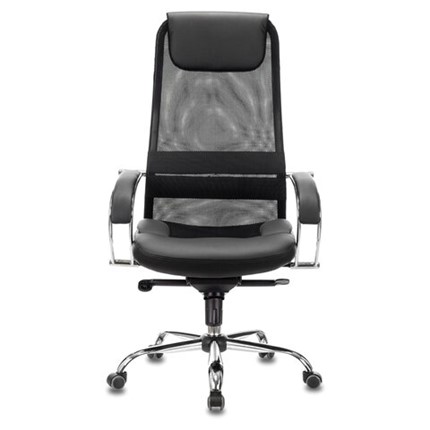 Офисное кресло Brabix Premium Stalker EX-609 PRO (хром, мультиблок, ткань-сетка/экокожа, черное) 532416 в Шахтах - изображение