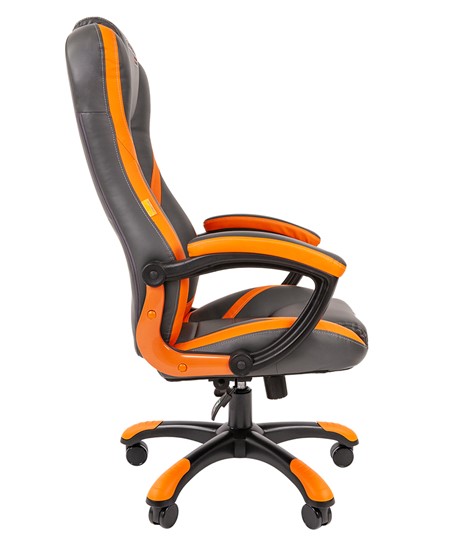 Кресло CHAIRMAN GAME 22 эко кожа, серый/оранжевый в Шахтах - изображение 4