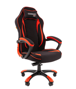 Кресло игровое CHAIRMAN GAME 28 Полиэстер комбинированная ткань красный/черный в Шахтах - предосмотр