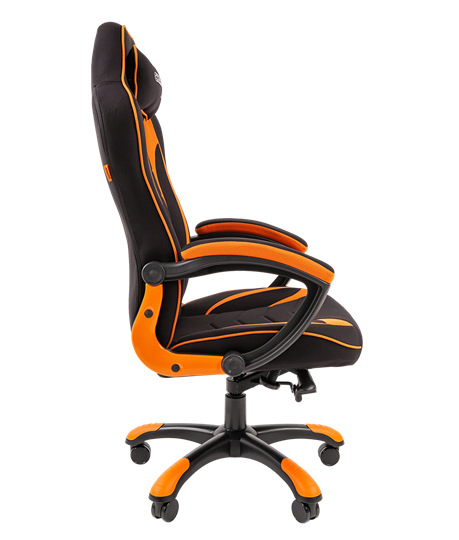 Кресло игровое CHAIRMAN GAME 28 Полиэстер комбинированная ткань оранжевый/черный в Шахтах - изображение 3