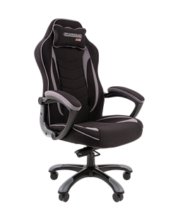 Кресло игровое CHAIRMAN GAME 28 Полиэстер комбинированная ткань серый/черный в Таганроге