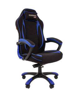 Кресло игровое CHAIRMAN GAME 28 Полиэстер комбинированная ткань синий/черный в Шахтах - предосмотр