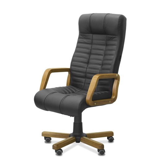 Офисное кресло Атлант W, экокожа премиум / черная CN1114/ дерево - орех в Шахтах - изображение 3