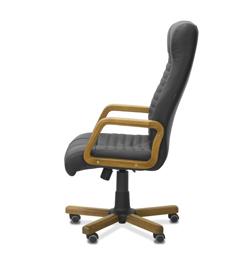 Офисное кресло Атлант W, экокожа премиум / черная CN1114/ дерево - орех в Шахтах - изображение 4