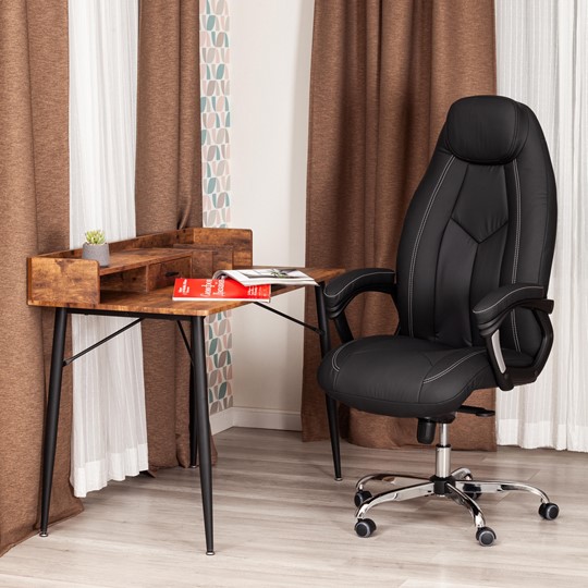 Кресло офисное BOSS Lux, кож/зам, черный, арт.21151 в Таганроге - изображение 12