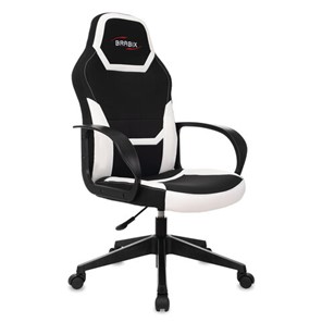 Кресло офисное BRABIX "Alpha GM-018", ткань/экокожа, черное/белое, 532640, GM-018_532640 в Шахтах