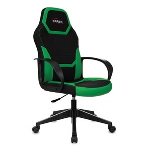 Кресло офисное BRABIX "Alpha GM-018", ткань/экокожа, черное/зеленое, 532639, GM-018_532639 в Шахтах