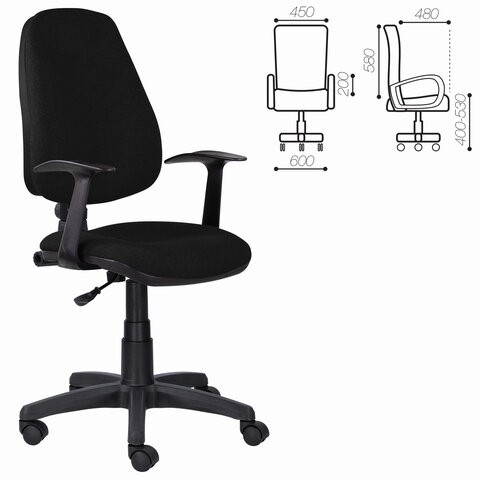 Офисное кресло Brabix Comfort MG-321, регулируемая эргономичная спинка, ткань, черное в Ростове-на-Дону - изображение 5