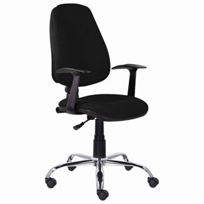 Кресло офисное BRABIX "Comfort MG-322", хром, регулируемая эргономичная спинка, ткань, черное, 532558 в Шахтах