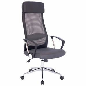Кресло офисное BRABIX "Flight R EX-541", хром, ткань TW, сетка, черное/серое, 532518 в Шахтах