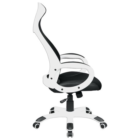 Компьютерное кресло Brabix Premium Genesis EX-517 (пластик белый, ткань/экокожа/сетка черная) 531573 в Шахтах - изображение 2