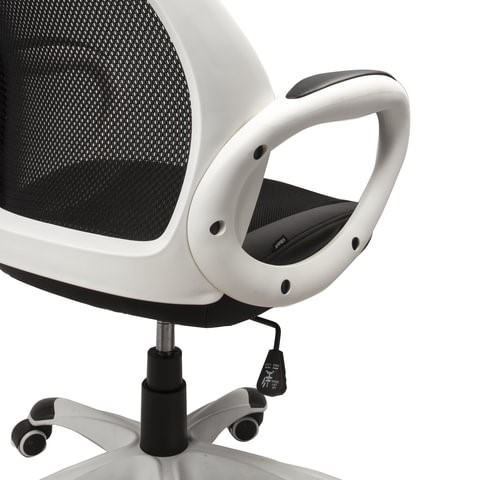 Компьютерное кресло Brabix Premium Genesis EX-517 (пластик белый, ткань/экокожа/сетка черная) 531573 в Шахтах - изображение 5