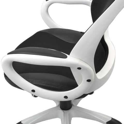 Компьютерное кресло Brabix Premium Genesis EX-517 (пластик белый, ткань/экокожа/сетка черная) 531573 в Шахтах - изображение 6