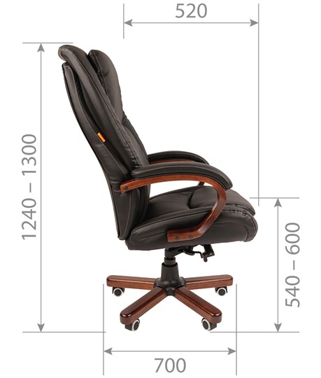 Офисное кресло CHAIRMAN 408 кожа черная в Таганроге - изображение 2