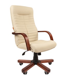 Кресло компьютерное CHAIRMAN 480 WD, экокожа, цвет бежевый в Шахтах - предосмотр
