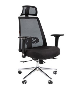 Кресло компьютерное CHAIRMAN 535 LUX сетчатый акрил черный / полиэстер черный в Шахтах