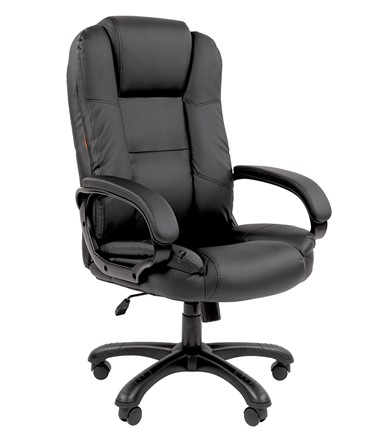 Кресло компьютерное CHAIRMAN 600 экокожа черная в Шахтах - изображение