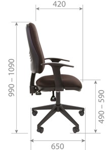 Кресло офисное CHAIRMAN 661 Ткань стандарт 15-21 черная в Шахтах - предосмотр 4