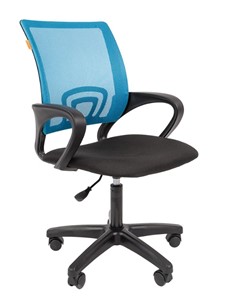 Кресло компьютерное CHAIRMAN 696 black LT, голубое в Шахтах