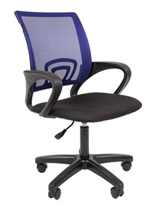 Кресло компьютерное CHAIRMAN 696 black LT, синий в Шахтах