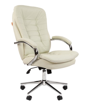 Офисное кресло CHAIRMAN 795 кожа, цвет белый в Шахтах - изображение
