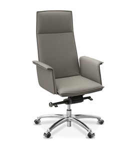 Кресло офисное Лео, экокожа премиум / серо-коричневая CN6 в Шахтах