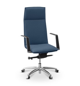 Офисное кресло для руководителя Соло, ткань Bahama / синяя, solo4 в Шахтах