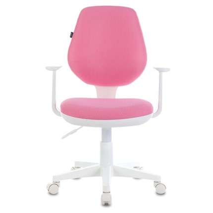 Офисное кресло Brabix Fancy MG-201W (с подлокотниками, пластик белый, розовое) 532409 в Шахтах - изображение