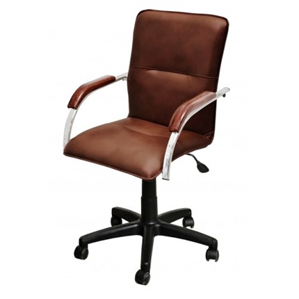 Компьютерный стул Самба-лифт СРП-034 коричневый основание эмаль в Шахтах - изображение