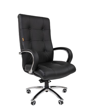 Офисное кресло CHAIRMAN 424 Кожа черная в Шахтах - изображение