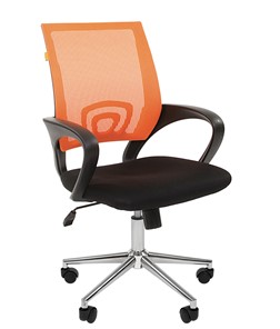 Кресло компьютерное CHAIRMAN 696 CHROME Сетка TW-66 (оранжевый) в Шахтах
