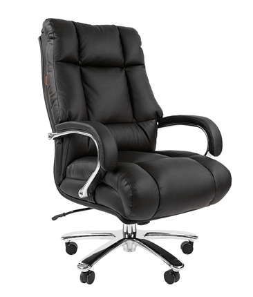 Офисное кресло CHAIRMAN 405 черное нат.кожа/экокожа в Шахтах - изображение