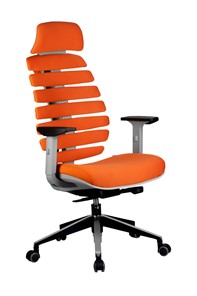 Кресло компьютерное Riva Chair SHARK (Оранжевый/серый) в Шахтах