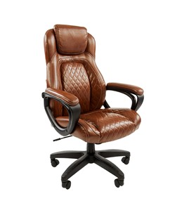 Офисное кресло CHAIRMAN 432, экокожа, цвет коричневый в Батайске