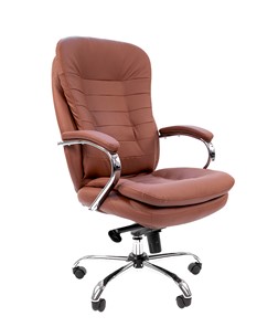 Компьютерное кресло CHAIRMAN 795 кожа, цвет коричневый в Таганроге