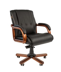 Кресло CHAIRMAN 653M кожа черная в Батайске - предосмотр