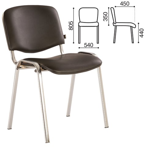 Офисный стул Brabix Iso CF-001 (хромированный каркас, кожзам черный) 531424 в Шахтах - изображение 2