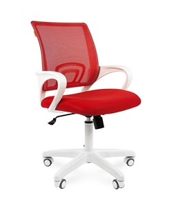 Офисное кресло CHAIRMAN 696 white, ткань, цвет красный в Шахтах
