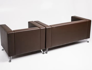Комплект мебели Альбиони коричневый кожзам  диван 2Д + кресло в Шахтах - предосмотр 5