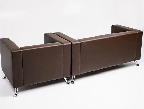 Комплект мебели Альбиони коричневый кожзам  диван 2Д + кресло в Шахтах - изображение 5