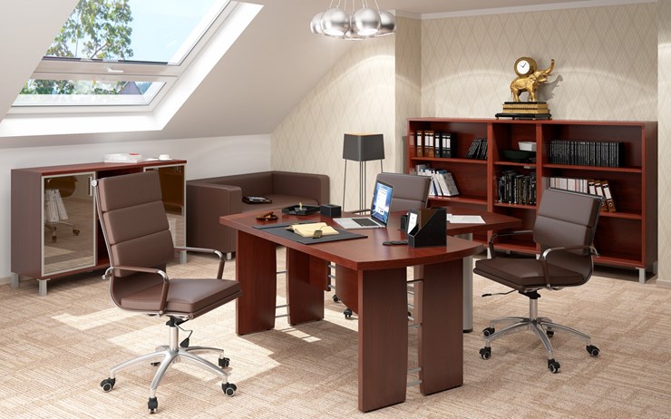 Кабинет руководителя BORN переговорный стол, шкаф для документов, венге в Шахтах - изображение 3