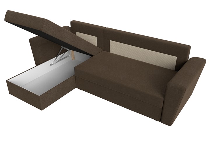Угловой раскладной диван Амстердам Лайт, Коричневый (рогожка) в Шахтах - изображение 7