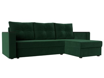 Угловой раскладной диван Атланта Лайт Б/С, Зеленый (Велюр) в Шахтах