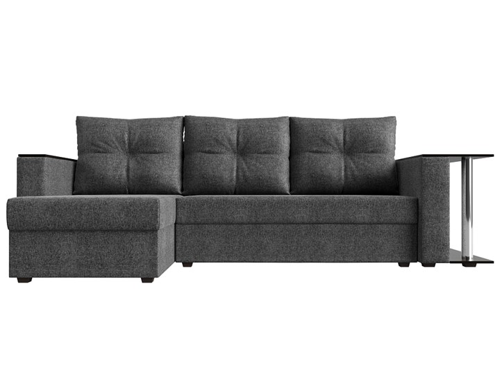 Угловой раскладной диван Атланта Лайт, Серый (рогожка) в Шахтах - изображение 1