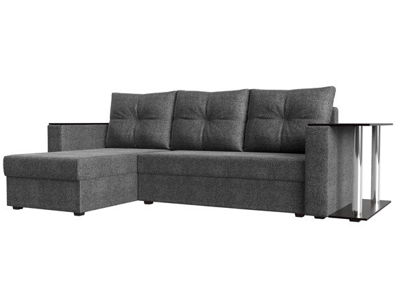 Угловой раскладной диван Атланта Лайт, Серый (рогожка) в Шахтах - изображение