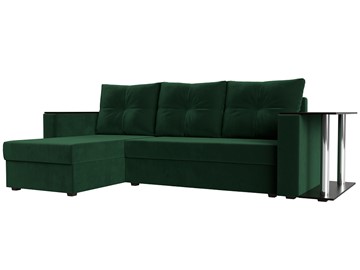 Угловой раскладной диван Атланта Лайт, Зеленый (велюр) в Батайске