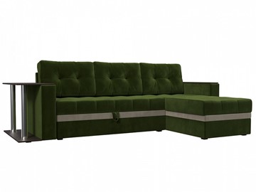 Угловой раскладной диван Атланта М, Зеленый (микровельвет) в Шахтах