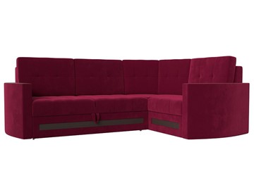 Угловой раскладной диван Белла, Бордовый (Микровельвет) в Шахтах