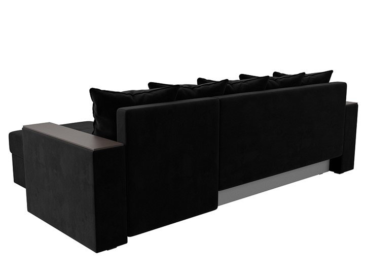 Угловой раскладной диван Дубай Лайт, Черный (велюр) в Шахтах - изображение 7